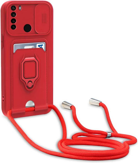 Back Cover Μεταλλικό με Λουράκι Κόκκινο (Xiaomi Redmi 13C, Poco C65 Red)