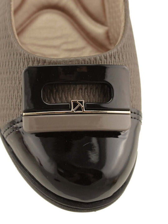 Synthetic Leather Ballerinas Brown