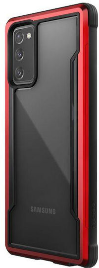 X-Doria Raptic Shield Aluminum Задна корица Метал / Пластмаса Transparent / Red (Galaxy Note 20)