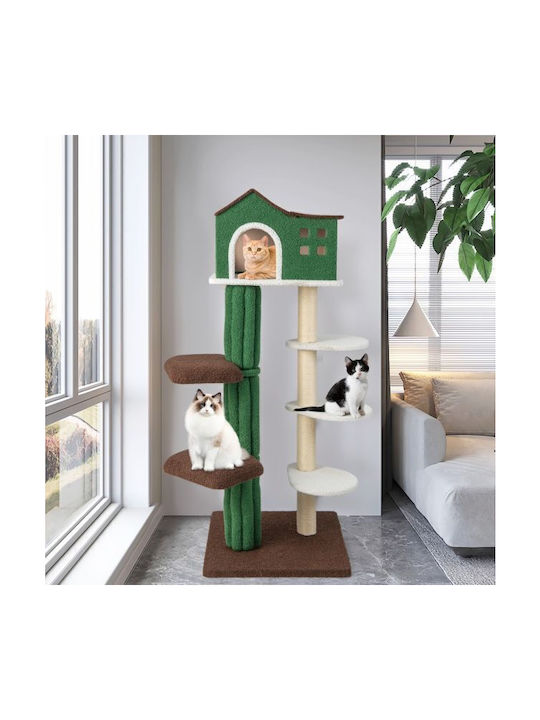 Costway Scratching Post Cat Trees Green Height 153cm