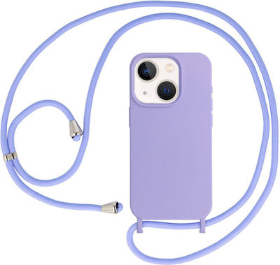 Back Cover Silicone with Strap Purple (iPhone 15 Plus)