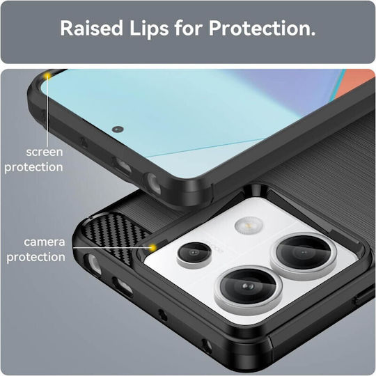 Techsuit Carbon Back Cover Σιλικόνης Μαύρο (Redmi Note 13 Pro 5G / Poco X6)