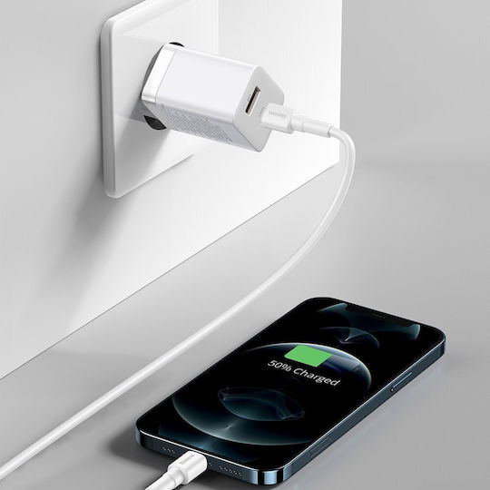 Baseus Baseus Kabelloser Handyladegerät mit USB-A und USB-C Ausgangsanschlüsse 30W Stromlieferung Schwarz (C Super Si Pro)