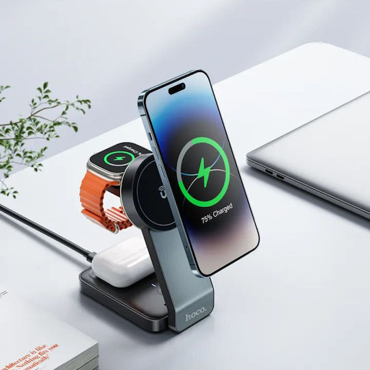 Hoco Ασύρματος Φορτιστής (Qi Pad) 15W Μαύρος (CQ3)