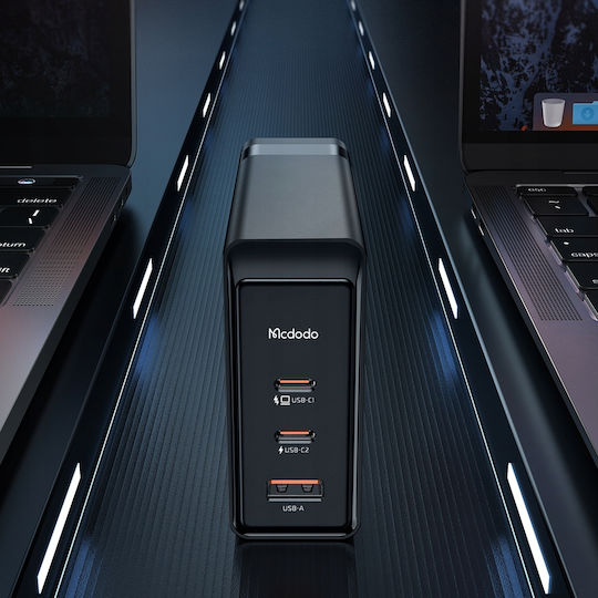 Mcdodo Φορτιστής Χωρίς Καλώδιο GaN με Θύρα USB-A και 2 Θύρες USB-C 140W Μαύρος (GaN CH-2911)