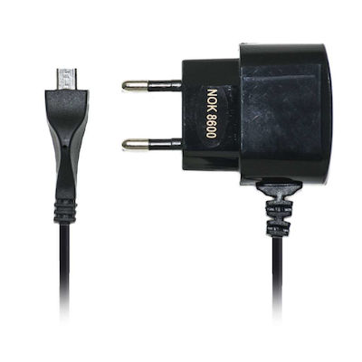 Forever Ladegerät mit integriertem Kabel Micro-USB Schwarzs (08259790)