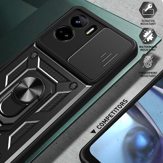 Techsuit CamShield Series Back Cover Plastic / Silicone Black (Honor 90 Lite)