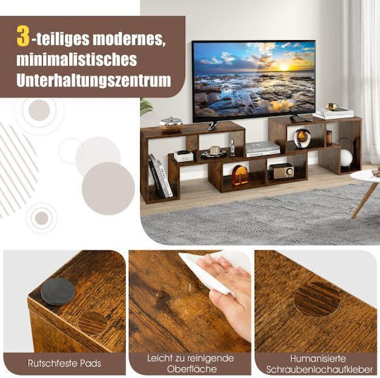 Έπιπλο TV Γωνιακό Επιδαπέδιο Καφέ 180x30x43εκ.