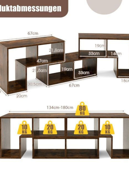 Έπιπλο Τηλεόρασης Καφέ Μ180xΠ30xΥ43cm