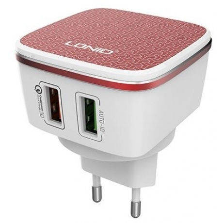 Ldnio Încărcător cu 2 Porturi USB-A și Cablu Lightning Portocaliu (A2405Q)