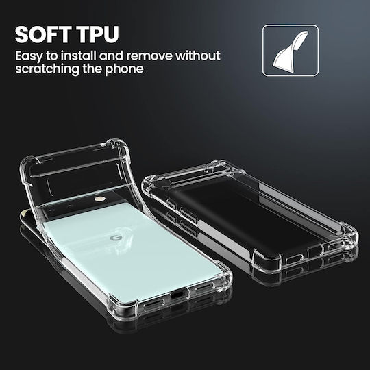 Techsuit Shockproof Clear Umschlag Rückseite Silikon mit Band Transparent (Google Pixel 6)