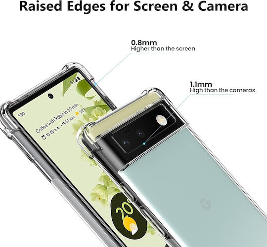 Techsuit Shockproof Clear Umschlag Rückseite Silikon mit Band Transparent (Google Pixel 6)
