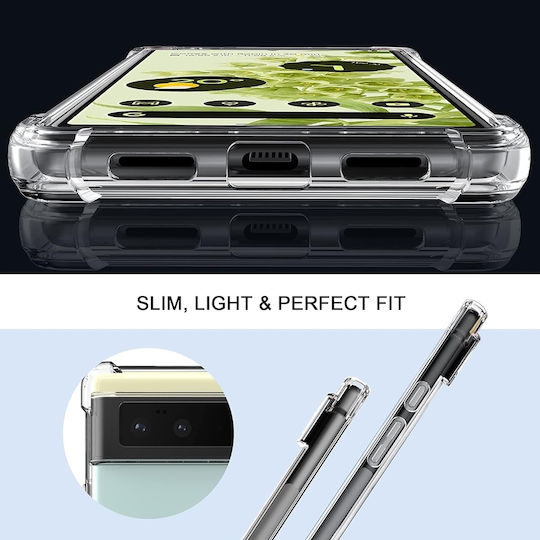 Techsuit Shockproof Clear Umschlag Rückseite Silikon mit Band Transparent (Google Pixel 6)
