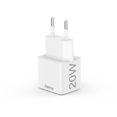 HAMA Зарядно без кабел с USB-C порт 20W Доставка на енергия Бял (201650)