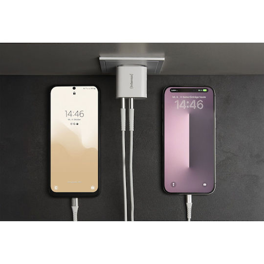 Intenso Charger Without Cable with 2 USB-A Ports 24W Whites (W24AA)