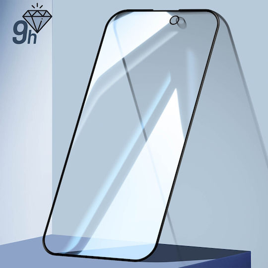 Avizar Panzerglas iPhone 15 Privatsphäre Anti-Spion Härte 9H Transparent Schwarz