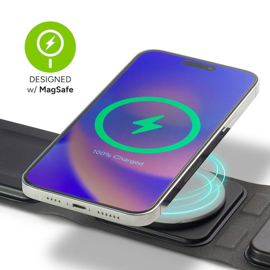 Mophie Ασύρματος Φορτιστής (Qi Pad) Μαύρος (Travel Charger 3in1)