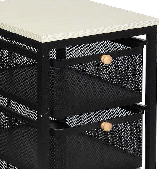 Keskor Metal Trolley 3 Tiers Black 51354 Keskor Metal Trolley 3 Tiers Black 51354