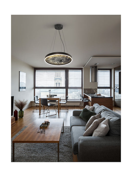 Stone Pendant Light LED with Warm to Cool White Light Black