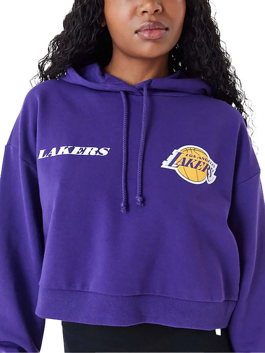 New Era Women's Cropped Hooded Sweatshirt Purple