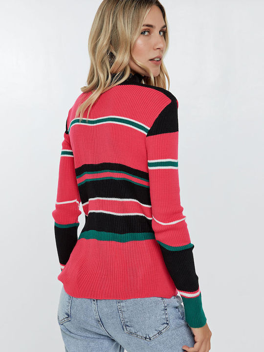 Knit Blouse Wide Stripes White