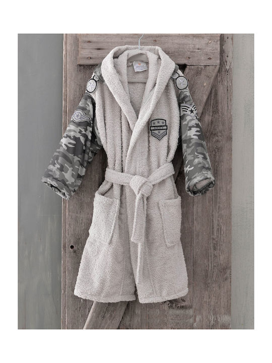 Rythmos Kids Hooded Bathrobe Army Blue