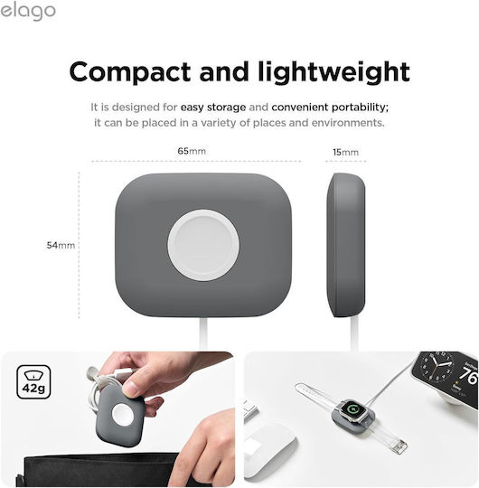 Elago Pad de Încărcare Magnetic Apple Watch Galaxy Watch Gri Închis