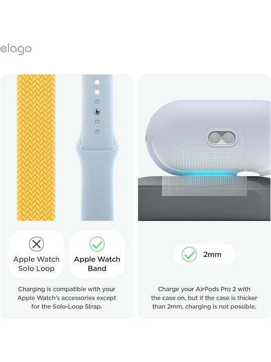 Elago Магнитно Зарядно за Apple Watch Galaxy Watch Тъмно Сиво