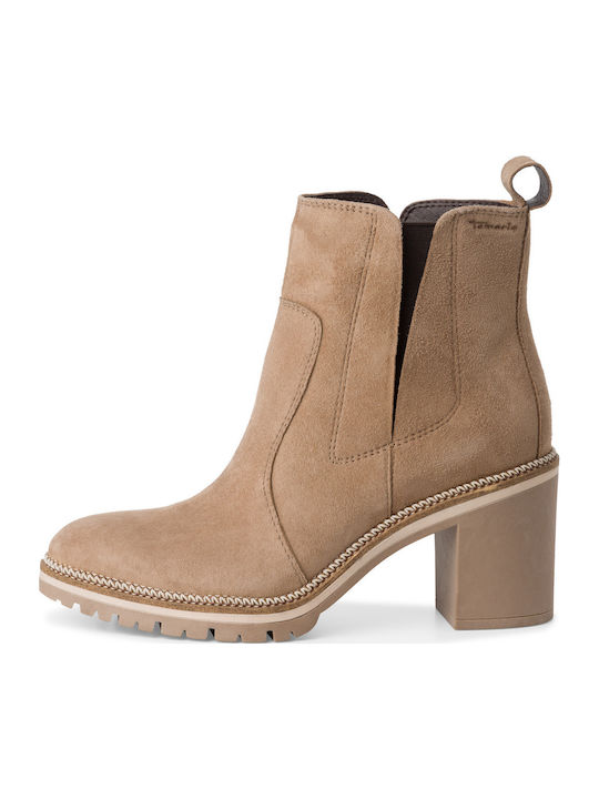 Leder Stiefeletten Damen Beige