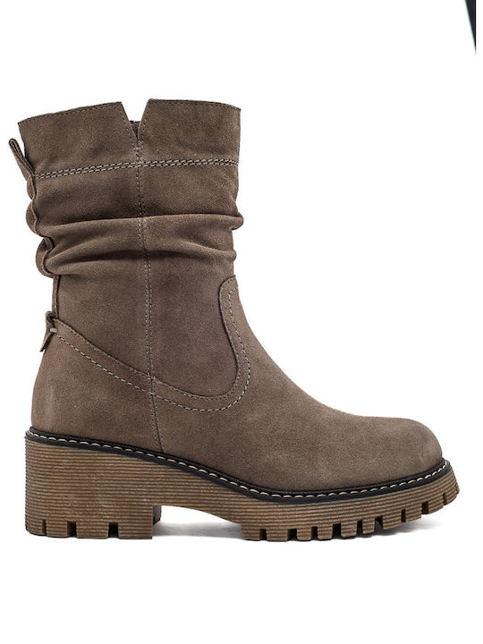 Leder Stiefeletten Damen Braun