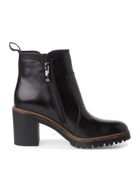Leder Stiefeletten Damen Schwarz