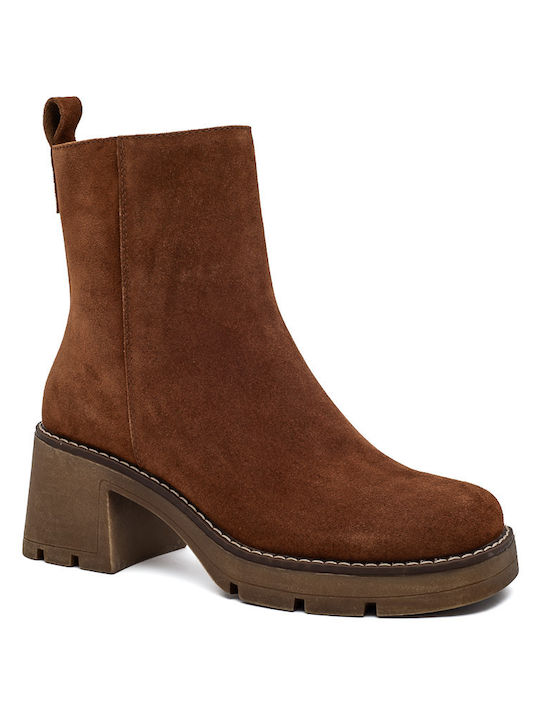 Leder Stiefeletten Damen Braun