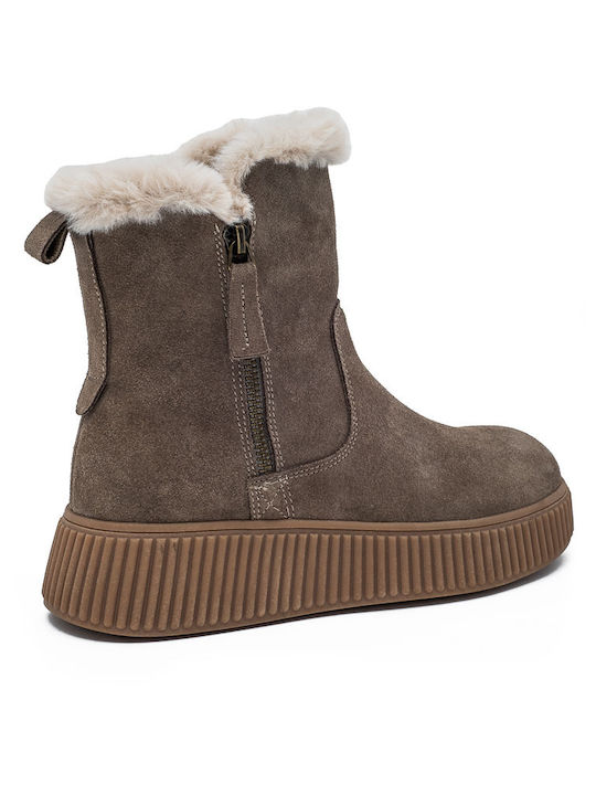 Leder Stiefeletten Damen Braun