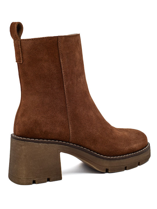 Leder Stiefeletten Damen Braun