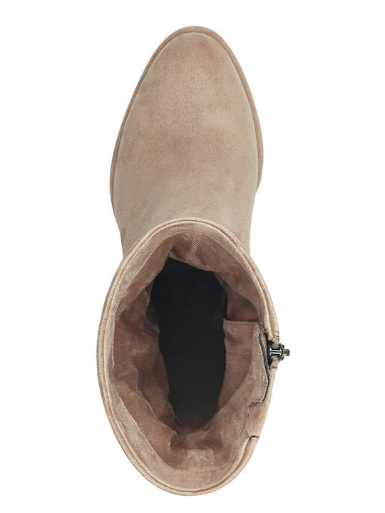 Women's Ankle Boots with Medium Heel Beige