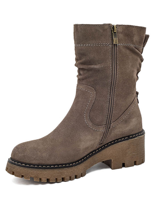 Leder Stiefeletten Damen Braun