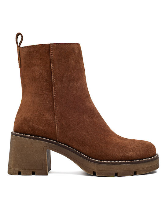 Leder Stiefeletten Damen Braun