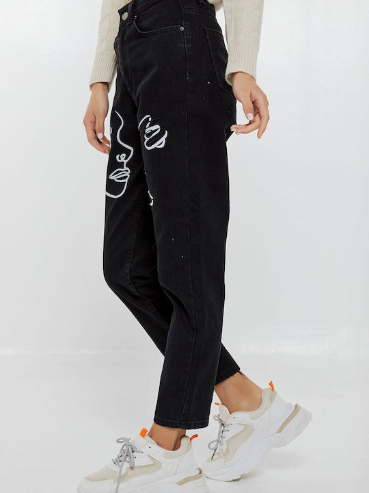 Women's Jean Trousers in Boyfriend Fit Black