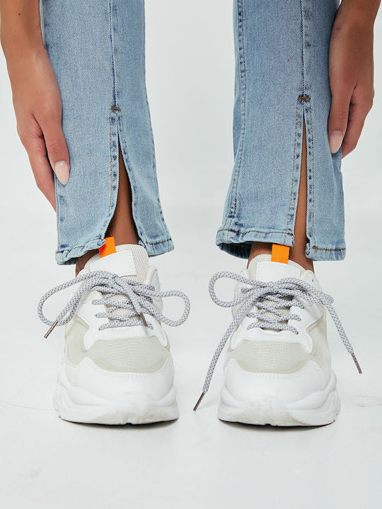 Women's Jean Trousers in Straight Line Blue