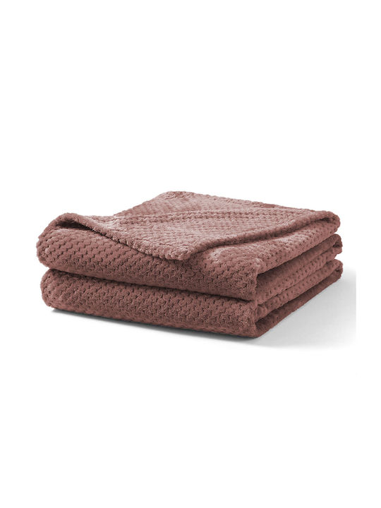 TnS Popcorn Velvet Single Blanket 150x220cm Dusty Pink