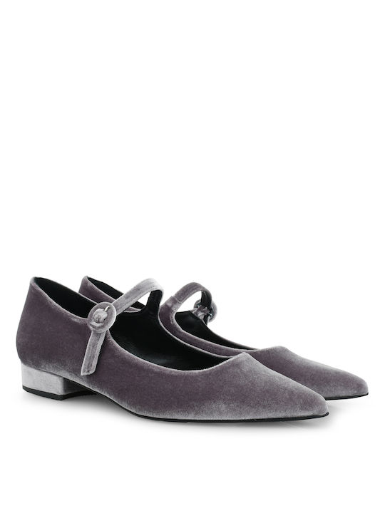 Tsakiris Mallas Gray Low Heels Mary Jane