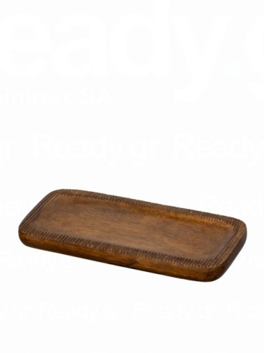 Ready Plate Shallow Rectangular Wooden White 2pcs