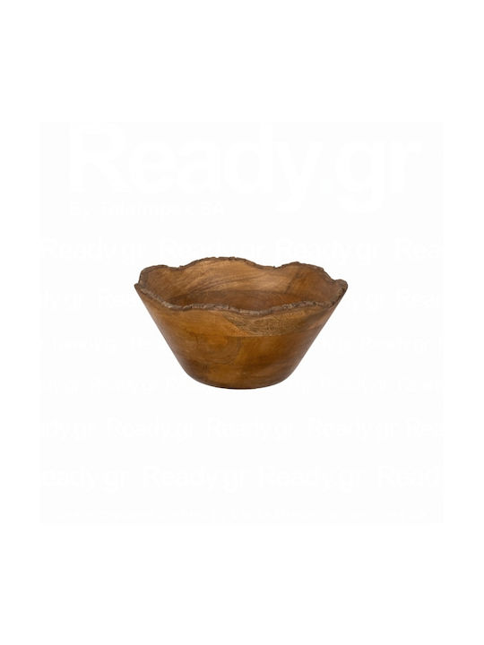 Ready Serving Bowl Round Wooden Black with Diameter 22.5cm 2pcs