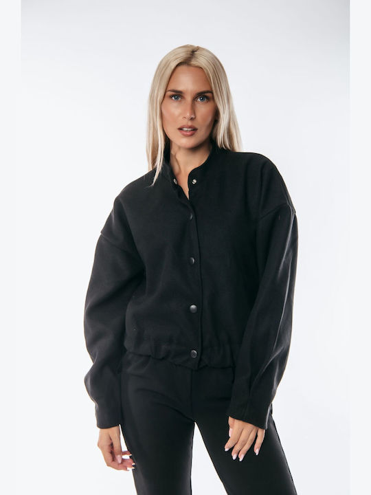 Dress Up Women's Short Lifestyle Jacket for Winter BLACK