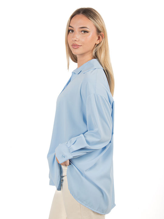 Ellen Women's Long Sleeve Shirt Blue