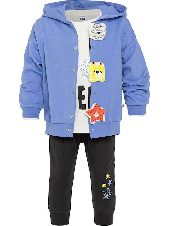 Baby Clothing Set 3pcs Top Pants Tracksuit + Snap Jacket Purple Baby Clothing Set 3pcs Top Pants Tracksuit + Snap Jacket Purple