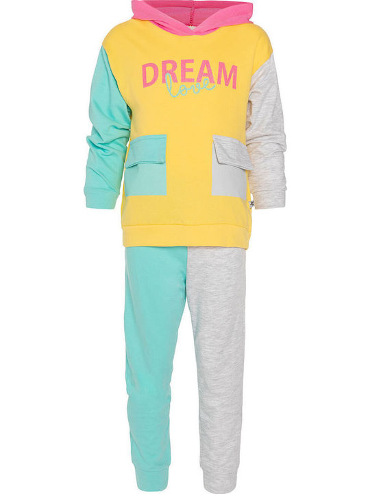 Kinderbekleidungsset 2-teilig Kapuzenpullover + Zweifarbige Lachs-Sweathose