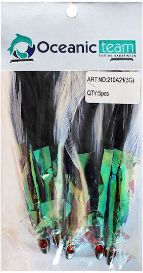 Oceanic Team Jig Feathers for Bonito 5 pcs Pa_color White