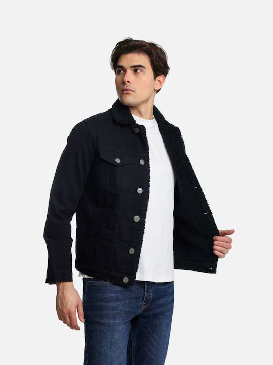 Paco & Co Geacă pentru bărbați Denim Negru