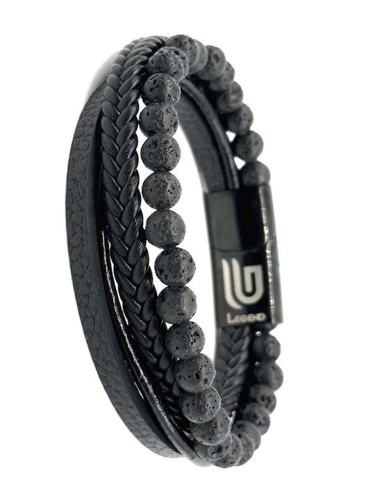 Legend Accessories Ανδρικό Βραχιόλι από Δέρμα 23cm